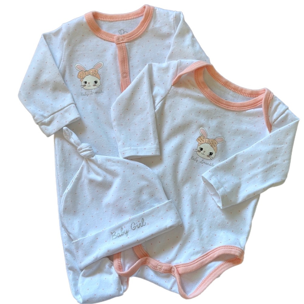 3pc Baby Limonada Onesie/Pajama/Hat Set 0-3mths